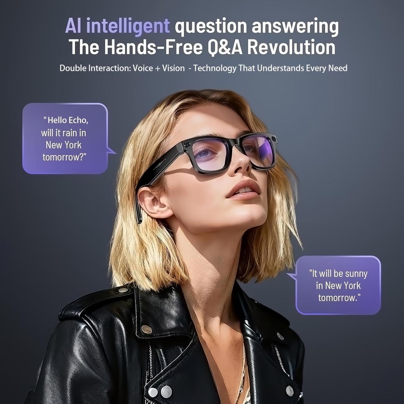 AI Smart Video Glasses with Camera and Photo Capabilities, featuring an 8MP camera, 1080P HD video recording, 4K resolution, - Image 5