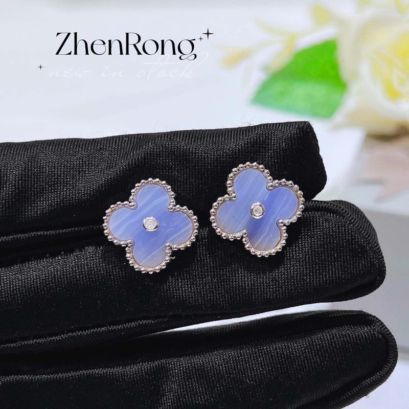Product Introduction of Vòng cổ đá Xanh Biển nhẹ, giá cả phải chăng, sang trọng, bốn lá, vòng tay nữ thiết kế đặc biệt, đinh tán tai ngọc bích Mauve, mới 3