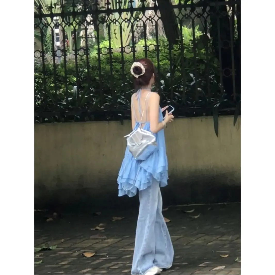 Váy Ôm Sát Nhỏ Phong Cách Ngọt Ngào Váy Hai Dây Dáng Rộng Váy Chữ A Mới Tươi Mới Mùa Hè, Thời Trang, Phong Cách Instagram