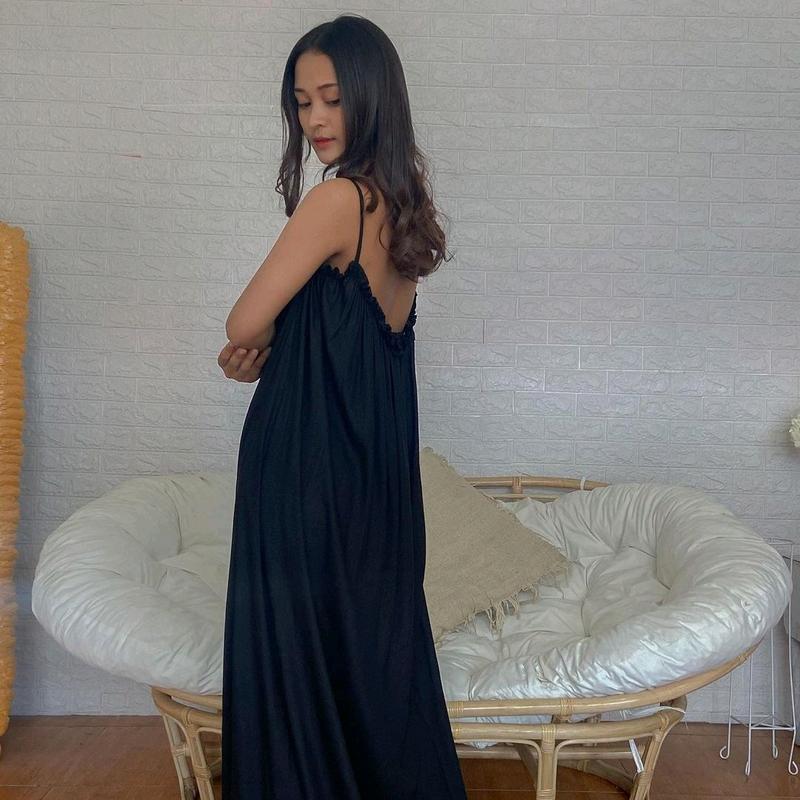 Dress Pantai Longdress Korean Backless seksi Polos 5
