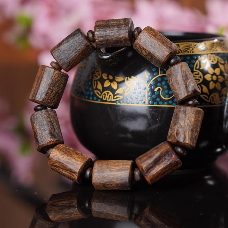 Vòng Trầm Đốt Trúc Thô Cận Chìm - Trầm Hương Indo CN - Trầm Hương Yên Lộc