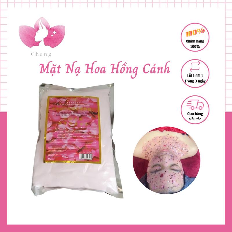 Mặt Nạ Cánh Hoa Hồng - Mặt Nạ Bột Gói 800 Gram trộn collagen mask  sheet