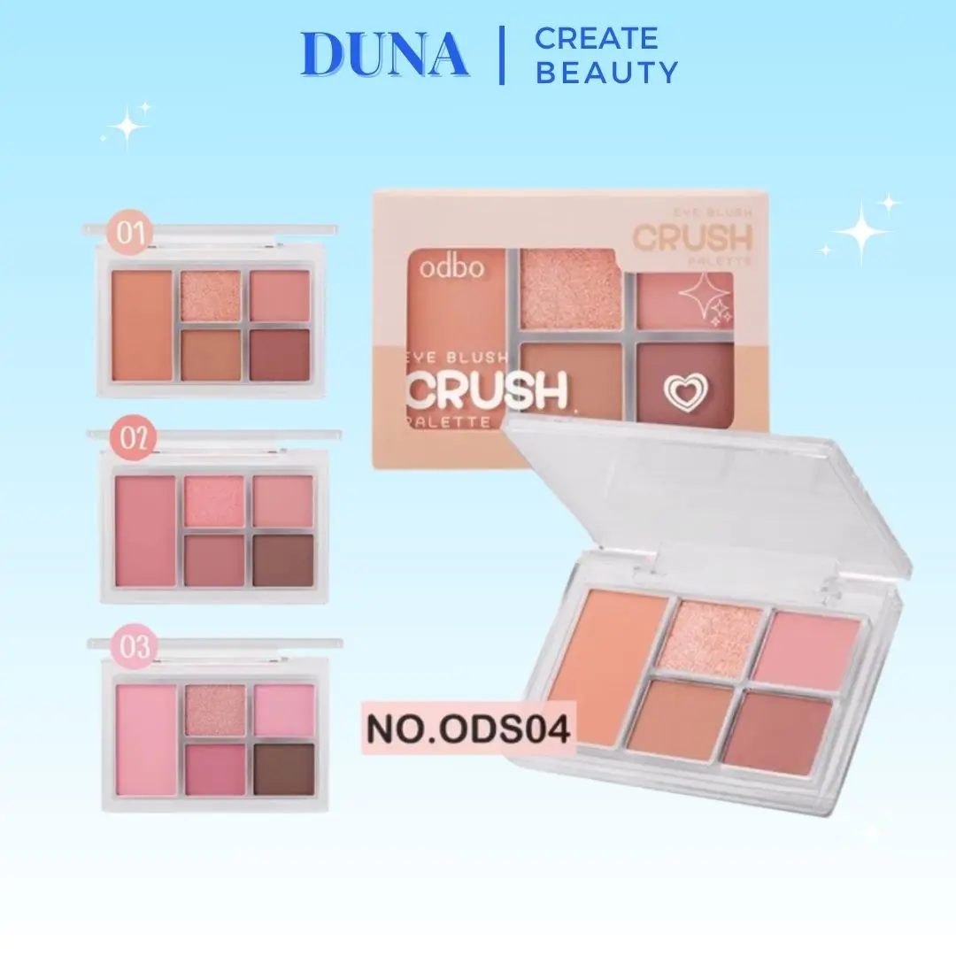 Phấn Mắt Odbo 5 Ô Crush Eye Blush Palette Tự Nhiên Quyến Rũ Lên Màu Chuẩn DUNA beauty