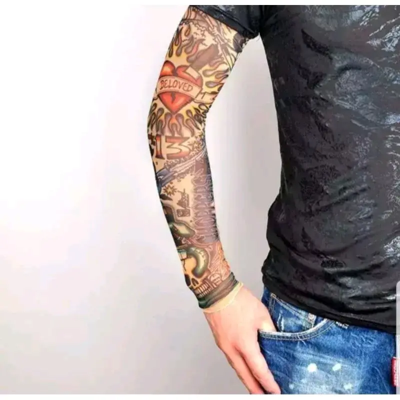 manset tangan tatto/lengan handsock tatto murah Random 6pasang 3
