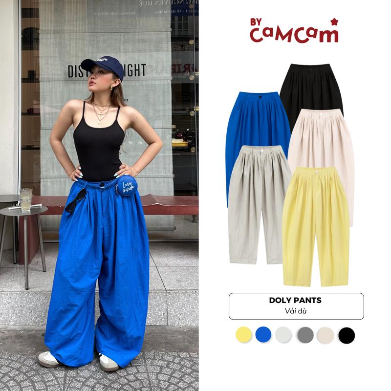 [DOLY PANTS] Quần XẾP LY Vải Dù Dáng Thụng  Màu Mới Marine Bycamcam Collection