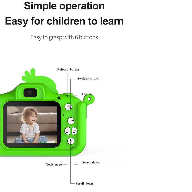 New HD 1080P 1080P Digital Camera 32GB Soft Silicone Case Toddler Camera Dinosaur Children Camera Toy for Kids 2