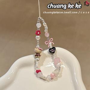 【KT Kucing Comel】Lanyard Telefon Rama-rama✨ Manik DIY & Loket CCD - Aksesori Anti-Hilang untuk Gadis (Hadiah Kawaii)   Charms Phone Phone Straps keychain  f1  e  money beaded  keychain
