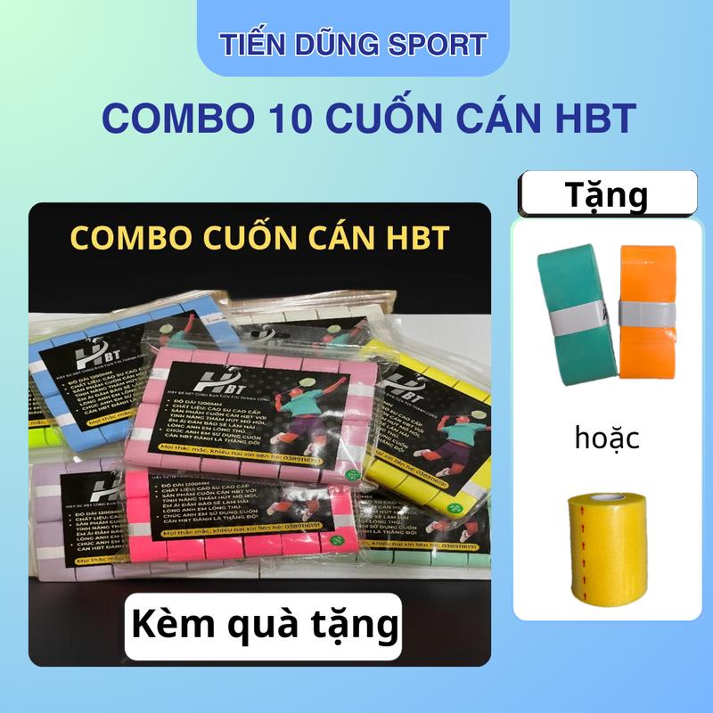 [TẶNG 1 CUỐN CỐT hoặc 2 CUỐN CÁN] Combo 10 cuốn cán  Vợt Cầu Lông Cầu Lông  HBT mềm, êm, thấm hút mồ hôi Sport