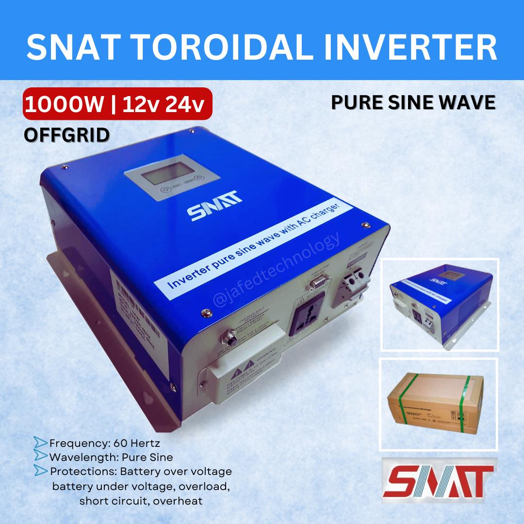 SNAT 1KW 12V | 24V Toroidal Offgrid Pure Sine Wave Power Inverter (Wall ...