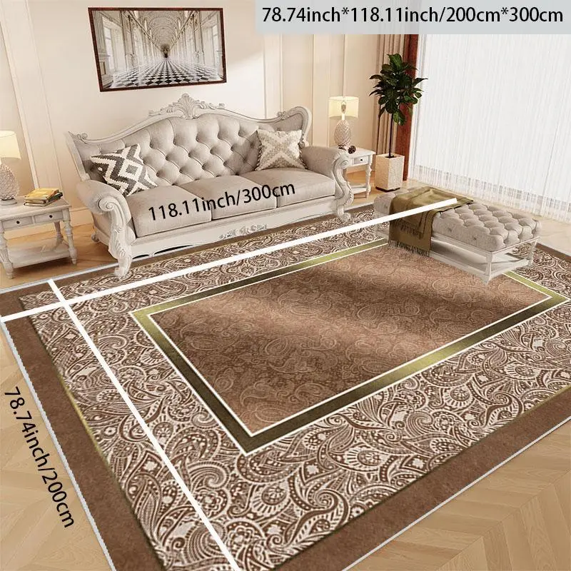 Floral Pattern Area Rug, 1 Count Non-slip Soft Floor Mat, Machine Washable Decorative Carpet for Home Living Room Bedroom Kitchen Study Room 2