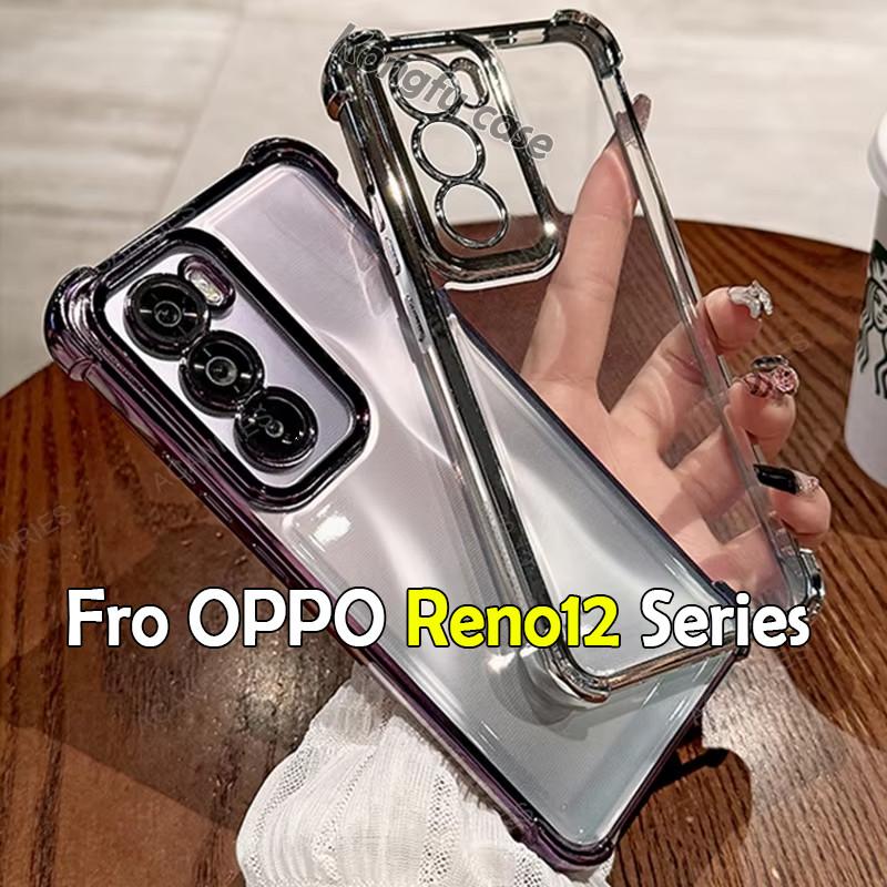 Product Introduction of Colour Clear Casing For OPPO Reno13 12 Pro F OPPOReno13Pro Reno12Pro Reno 13 12 F 5G Electroplate Transparent TPU Phone Case Shockproof Casing Protection Anti-fall Soft Back Cover 15