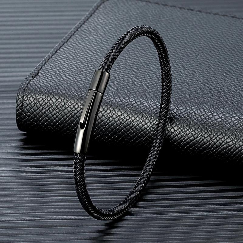 Product Introduction of Simple Style Men Jewelry Non-fading Steel Wire Rope Bracelet Classic Cuff Charm Bracelet for Men Male Gifts 9