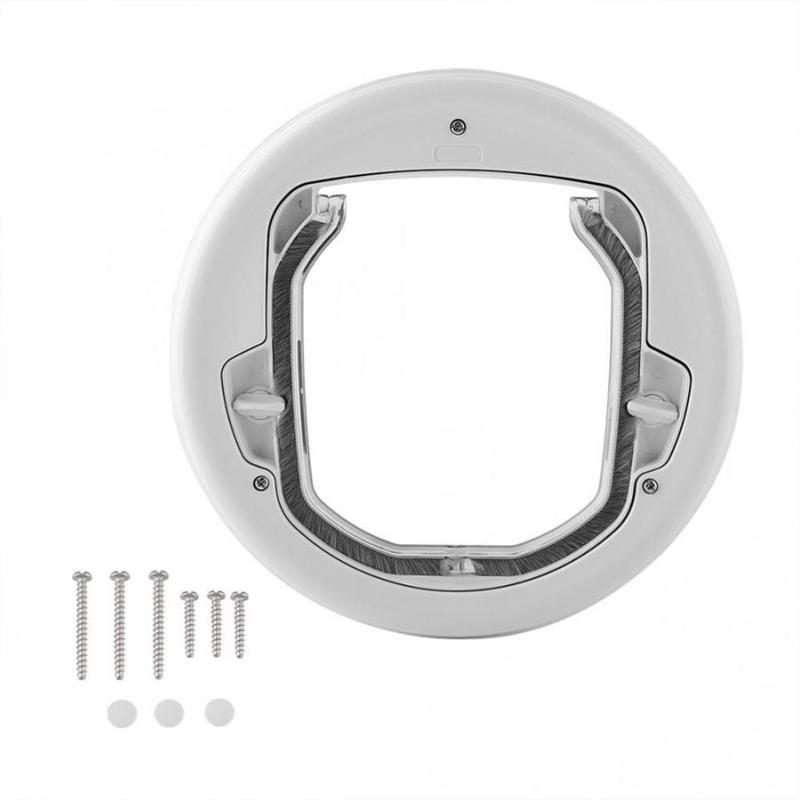 Product Introduction of Small Pet Supplies Round Dog Cat Flap Door 4 Ways Lock Pets Dog Door Window Mute Opening Cat Interior Door Window Gate 13