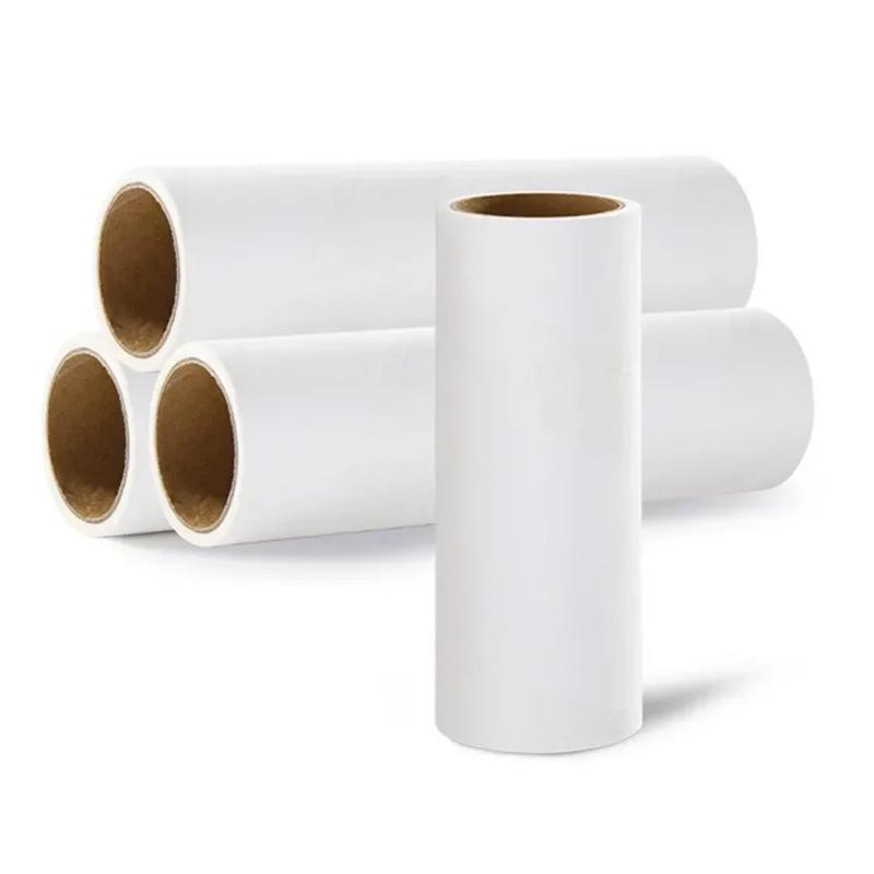 Product Introduction of Tearable Roll Paper Sticky Roller Dust Wiper Pet Hair Clothes Carpet Tousle Remover Portable Replaceable Cleaning Brush Tool 5