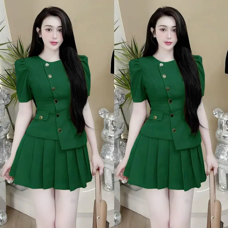 Thời Trang Bigsize HCM - Set Áo và Chân Váy Bigsize Nữ Vải Lụa Chéo Cao Cấp Thiết Kế Đi Dự Tiệc Xinh Đẹp 40-95kg 2178 Nhung Voi Nho Nâu 4