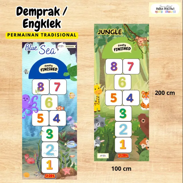 Demprak Hopscotch Engklek Mainan Tradisional Kinestetik