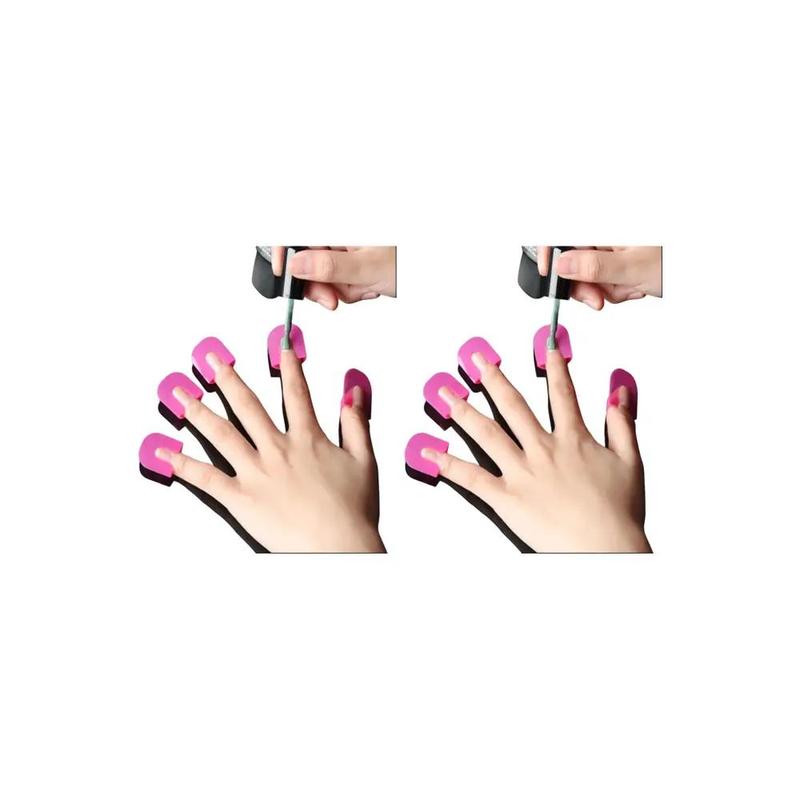 1set/2sets Reusable Manicure Shield Protection Cover, Nail Polish Spill Proof Protector Clip, Finger Stencil For DIY Manicure 4