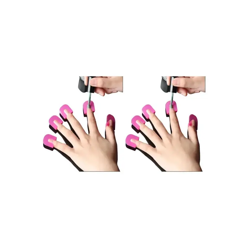 1set/2sets Reusable Manicure Shield Protection Cover, Nail Polish Spill Proof Protector Clip, Finger Stencil For DIY Manicure 4