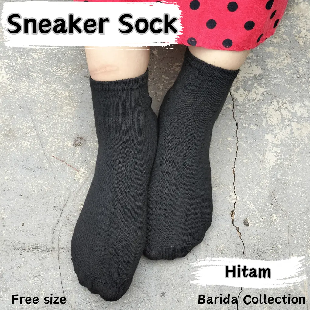 Kaos Kaki Pendek Semata Kaki Wanita Pria Bahan Katun Spandek Adem Tidak Licin - Hitam