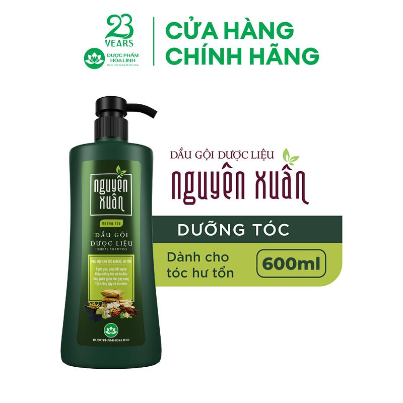Dầu gội dược liệu Nguyên Xuân xanh dưỡng tóc 600ml - KM 60ml thể tích giá không đổi