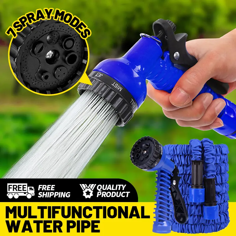 Garden Hose Expandable Magic Flexible Water Hose Home Magic Expanding Hose Flexible high Pressure Spray Gun Water gardening with solid brass hose water head for car wash motorcycle wash dog baths misting garden garage laundry hose