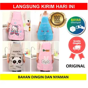 Celemek Masak Waterproof Apron Karakter Motif Kartun Lucu Anti Air Elephent Panda Rabbit