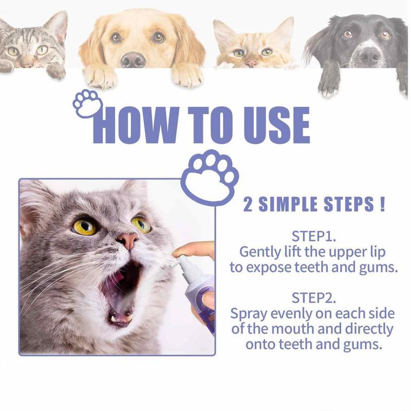 Product Introduction of 50ml Dog Mouth Fresh Spray Odor Eliminating Natural Ingredients Puppies Breath Spray Pets Oral Care Cats Deodorant Pets Supplies 5