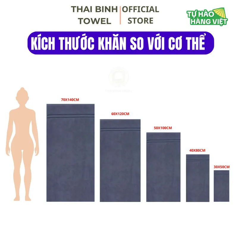 COMBO 5 Khăn Gội Đầu 35x100cm siêu dày xuất Nhật dư THAI BINH TOWEL Cotton 100% Mềm Mại Siêu Thấm Hút Không Xù Bông BXN Nhà Tắm Khăn Tắm khan khănhut  nuoc 6