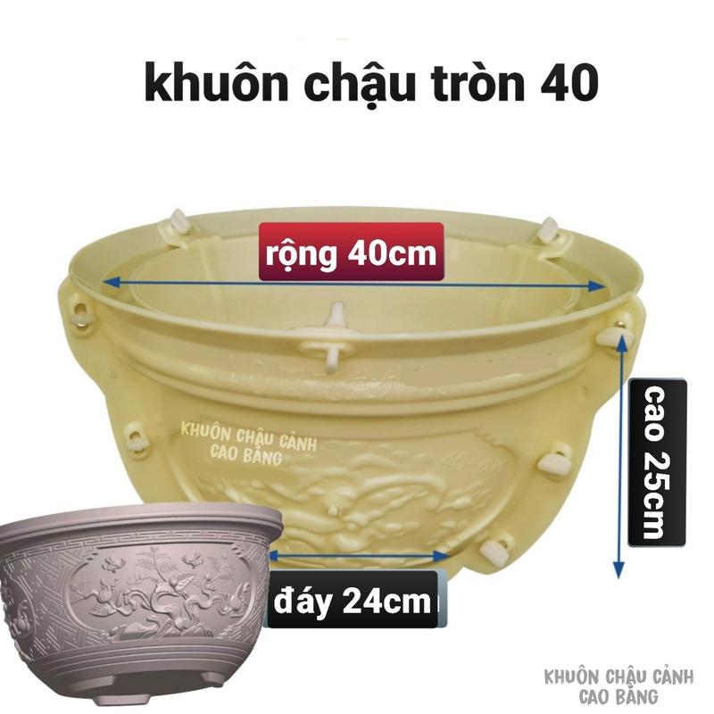 Khuôn đúc chậu cảnh tròn 40 -Khuôn chậu ABS