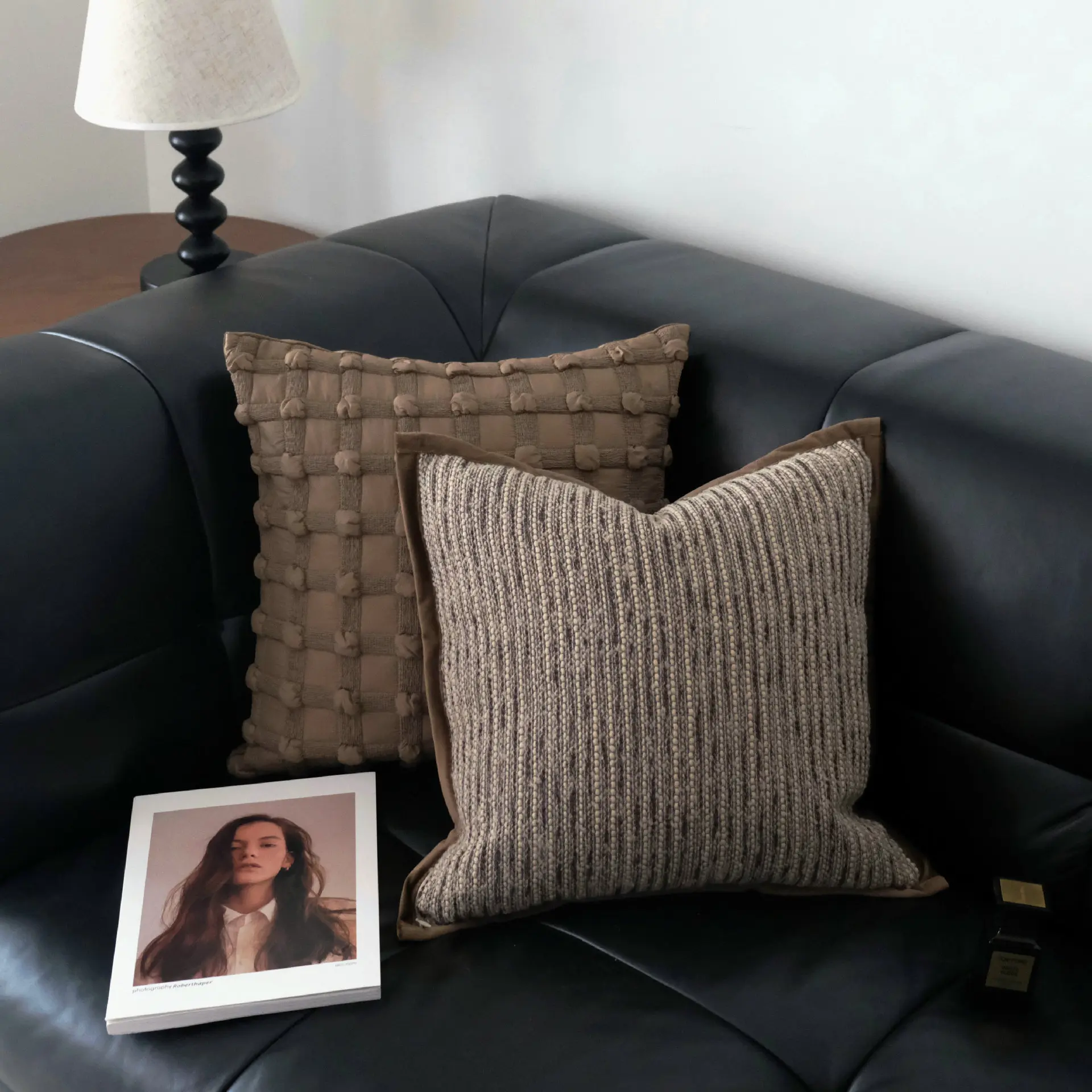 Brown series pillow cover luxury style decorative pillow cover modern minimalist style pillow case