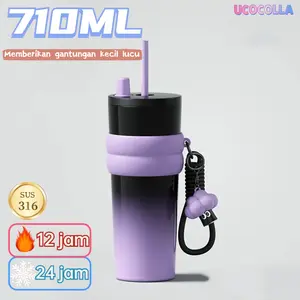UCOCOLLA Memberikan gantungan Cangkir Mug Kopi Stainless Steel 316 dengan 710ml Termos Vakum Tumbler