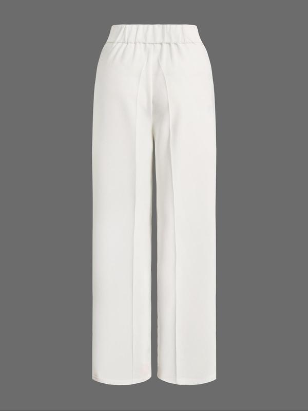 Women's Solid Color Button Fly Pants, Casual Comfy Trousers for Spring & Fall, Women's Bottoms for Daily Wear 1