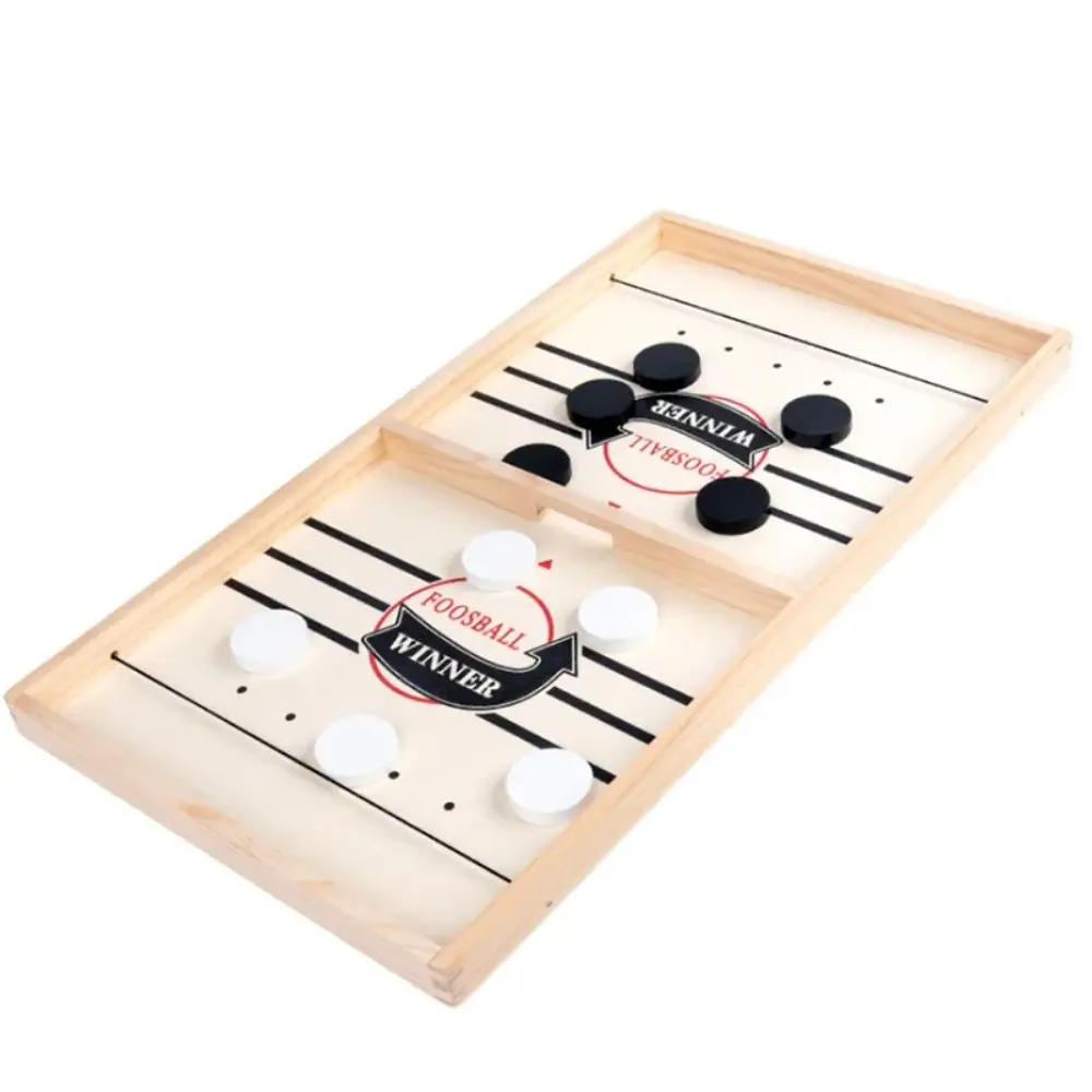 Wooden Bullet Chess Double Player Bullet Chess Parent Child Interaction Collision Chess Ice Hockey Battle Table Game