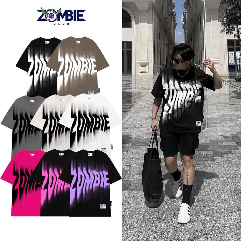 Áo Thun Zombie Club BLUR Unisex cotton100 Chính Hãng Nam Nữ Menswear Cổ Tròn