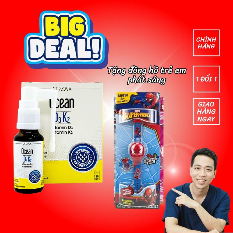 [Chính hãng - Tặng quà] Vitamin D3K2 Ocean Ozax dạng xịt/nhỏ giọt bổ sung vitamin D3 và K2 cho bé chắc răng cứng xương