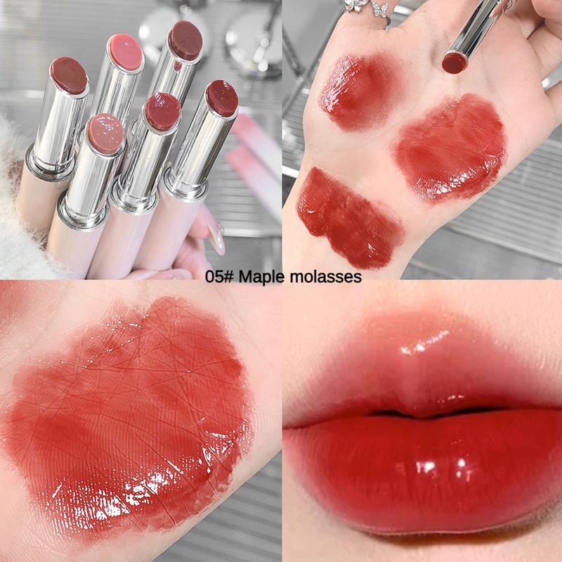 Gege Bear Jelly Solid Lip Gloss Cute Hydrating Mirror Red Brown Lipstick Clear Moisturizing Lips Tint Nature Nude Lip Makeup Cosmetics 7