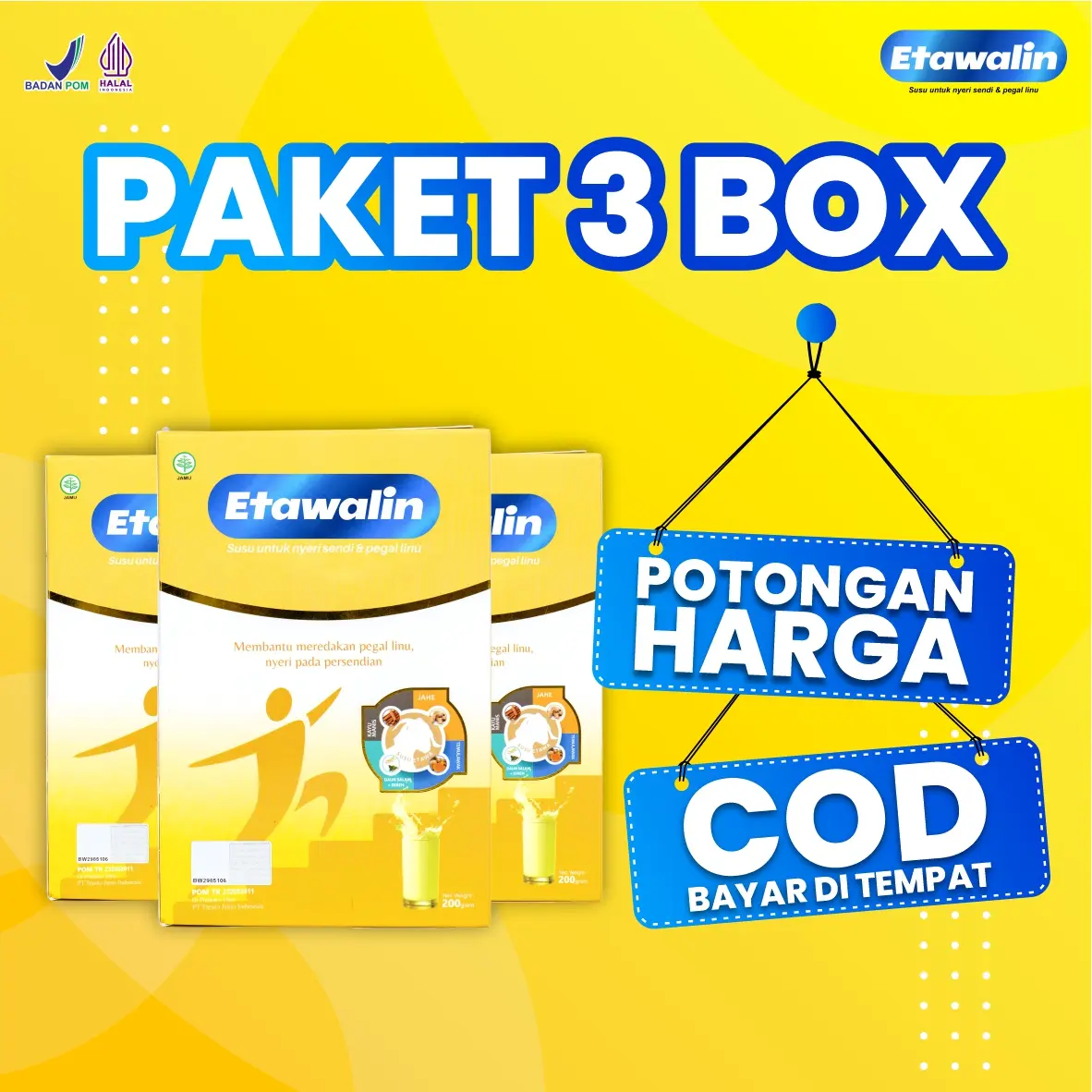 Susu Etawalin Asli Original Official Paket 3 Box Etawalin