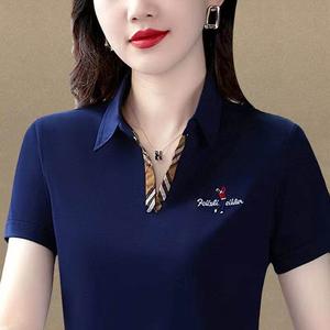 100KG Fat Girl Can Wear Korean New Design Casual Trendy Polo Shirt Women Sport Lapel T-shirt Loose Plus Size Running clothing Ladies Versatile Tops with collar