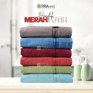 MERAH PUTIH - Handuk MANDI Polos 70X140 JUMBO Polos Grade A Termurah Warna Gelap Baru FRIAmart