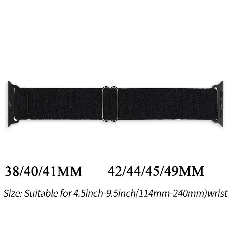 4 Counts/set Fashion Elastic Watch Band(Band Only), Adjustable Nylon Watch Band for Apple Watch, Universal Watch Band for Men & Women 1