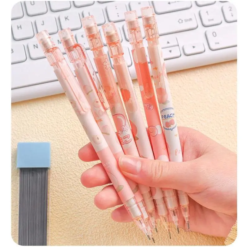 BB Pensil Cetek Mekanik 0.5 Termasuk Penghapus Pencil Mechanic Lucu Dino Peach Warna Pastel  Aesthetic Satuan Bearbears 6