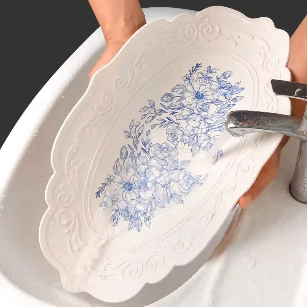 Party Table Decoration Silicone European Placemat Retro Heat Resistant Table Mat 3D Oval/Round Dining Mat Wedding
