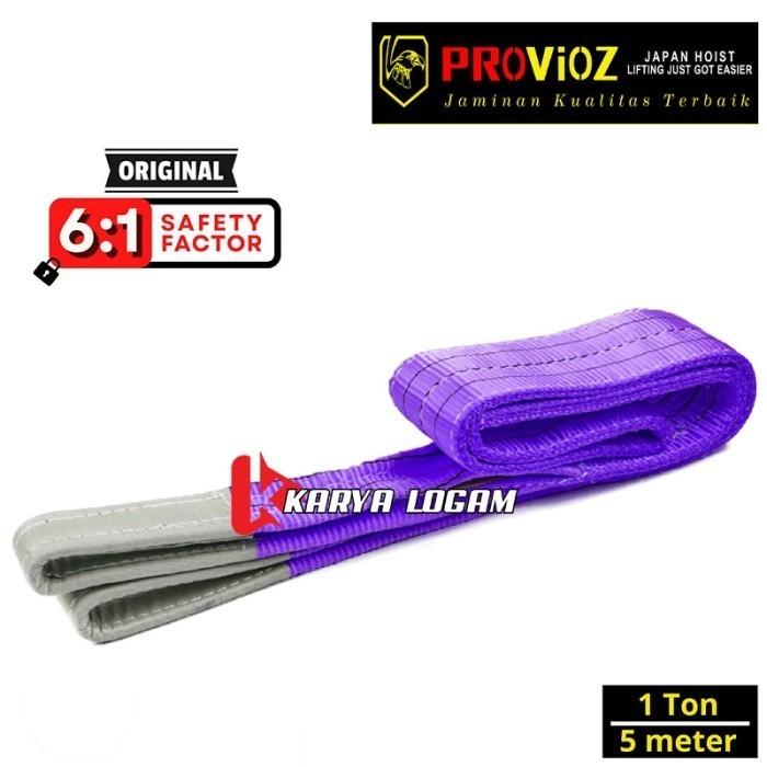 Tali Webbing Sling Belt 1 Ton x 5 Meter - Tali Sabuk Pengikat Angkat Double Ply Veloz Japan - 1 ton 5 meter 2