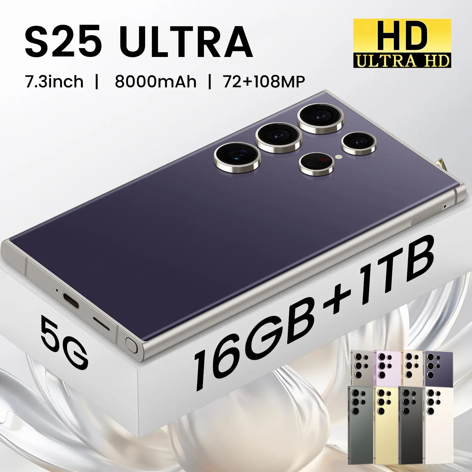 (Discount About to End) 2025 New Hot-Selling Phone S25 Ultra 7.3inch Large Screen 16+1TB Popular Smartphone