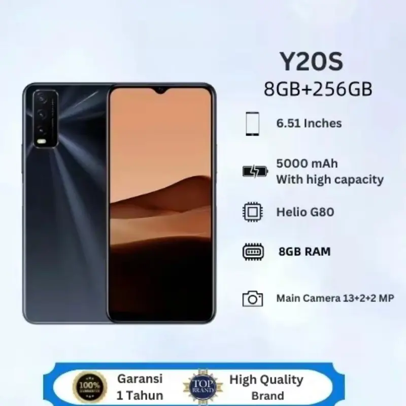 ￼[NEW] Y20s 8/256GB 5000 mAh 6.51 inches Garansi 1 tahun smartphones Ponsel promo hp baru ip  murah 1