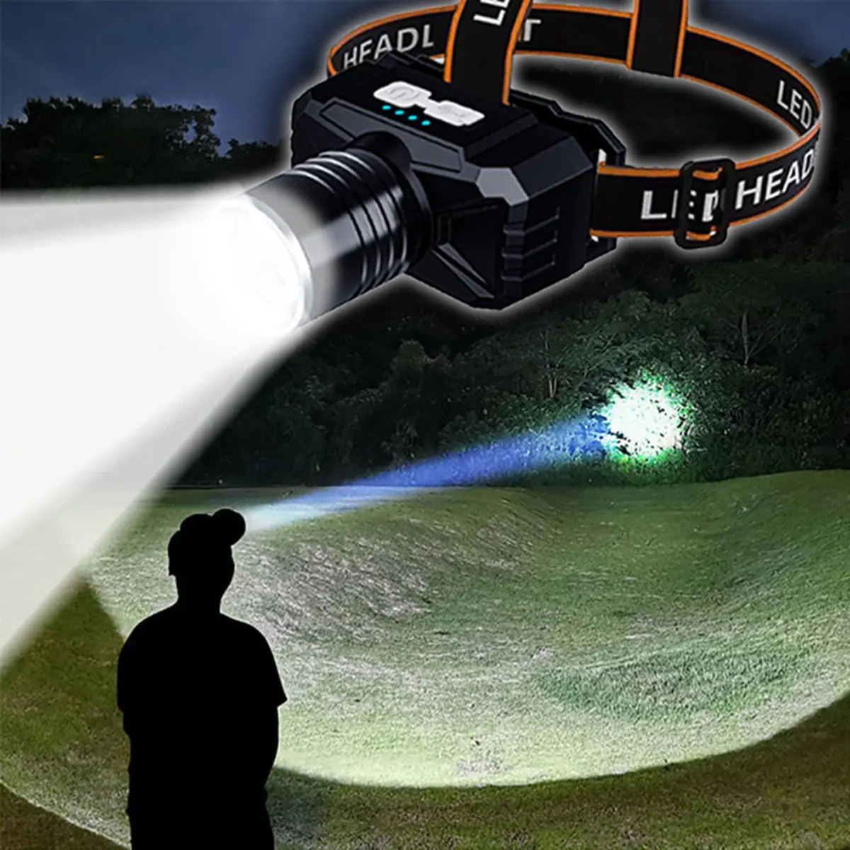 Rechargeable Waterproof Headlamp Flashlight Glare T8 Zoom Headlight USB Multifunctional torch light LED Light Outdoor Night Flashlight