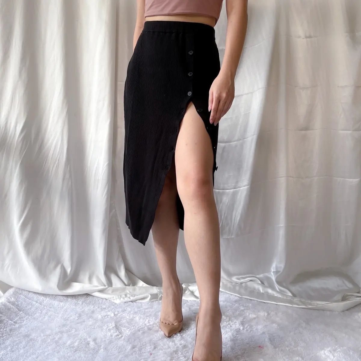 Selina Knit Skirt Bahan Rajut