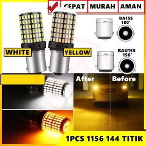 ORIGINAL LAMPU LED SUPER TERANG SEIN MOBIL 1156 144 TITIK 7440 SEN MOBIL 144 SMD SEIN MOBIL KUNING SEIN MOBIL PUTIH
