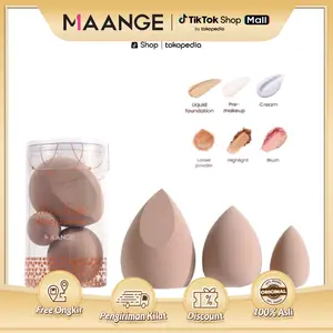 MAANGE 3Pcs/Box Makeup Foundation Puff/Bedak Spons Sponge MAG5965 Box Blender beauty