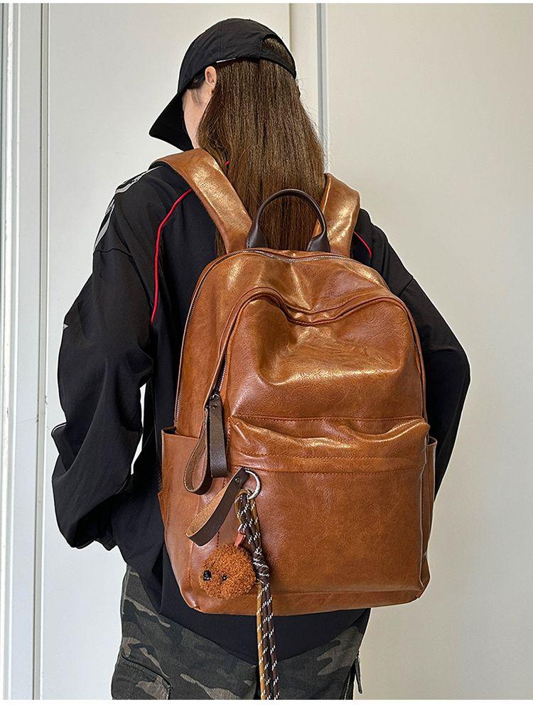 Product Introduction of 2025 Boyatu Hong Kong Style Pu Backpack Female Junior High School Students Large Capacity Lightweight Schoolbag Commuter Travel Backpack Male Fashion 16